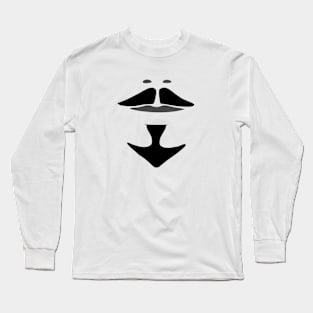 Gray and Black Athos Musketeer Mustache and Goatee Long Sleeve T-Shirt